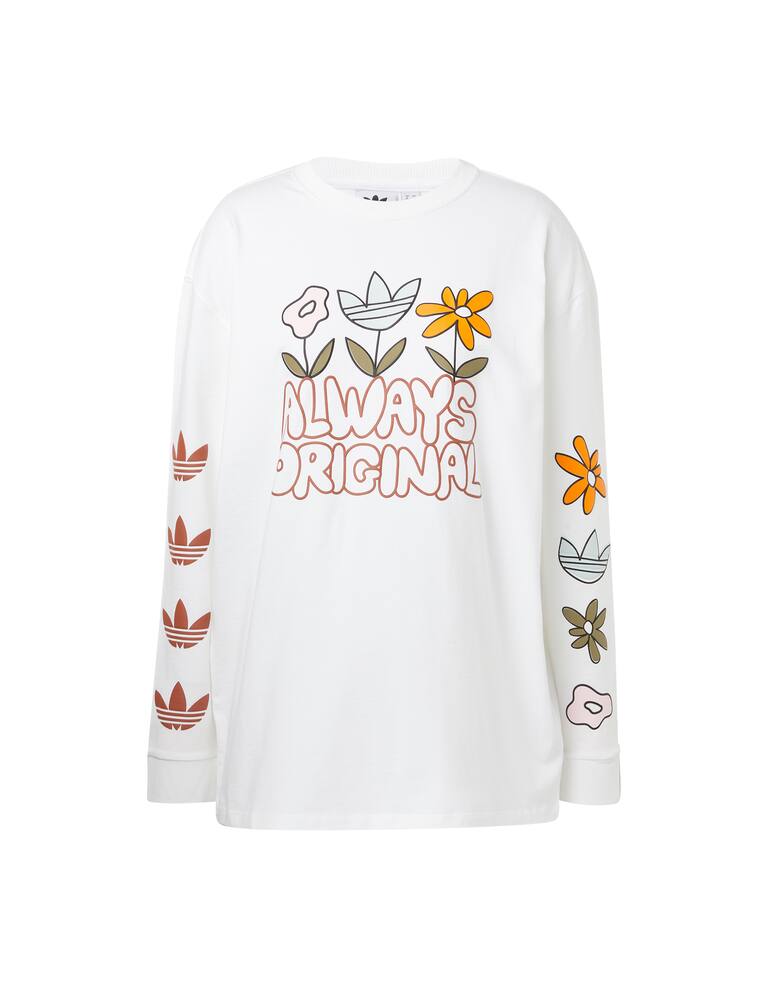 rinascente Adidas Originals Maglia a maniche lunghe in cotone - bianco