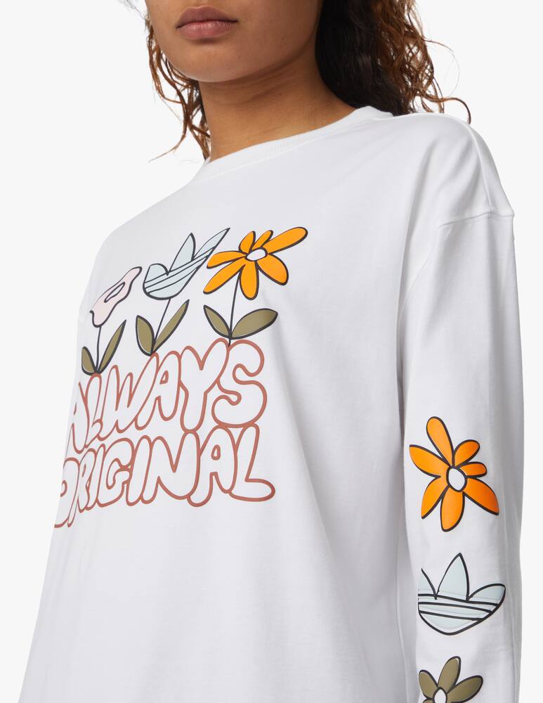 rinascente Adidas Originals Maglia a maniche lunghe in cotone - bianco