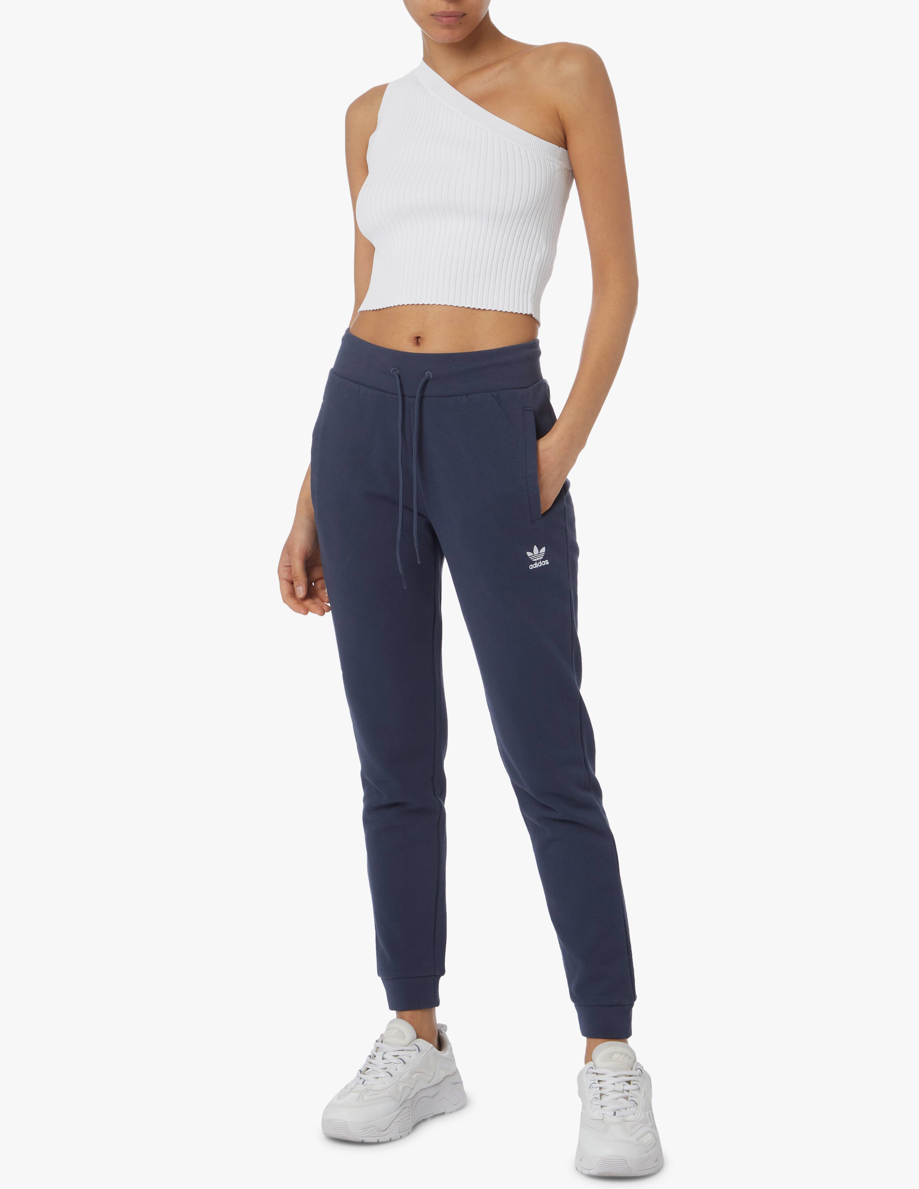 Shop Adidas Originals Cotton sport pants - blue on Rinascente