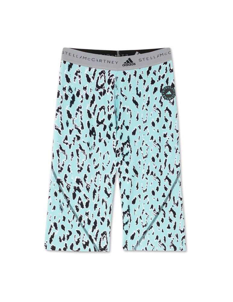 rinascente Adidas Stella McCartney Cyclist shorts with animal print - light blue