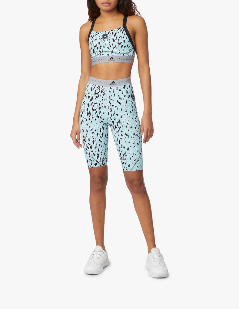 Adidas Stella McCartney Cyclist shorts with animal print - light blue - picture 1 Adidas Stella McCartney Cyclist shorts with animal print - light blue - picture 1