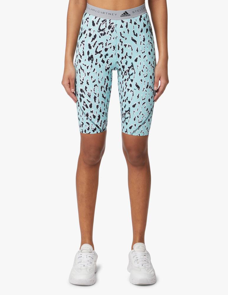 rinascente Adidas Stella McCartney Cyclist shorts with animal print - light blue