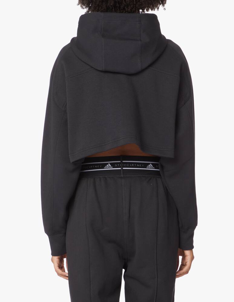 rinascente Adidas Stella McCartney Felpa crop in misto cotone - nero