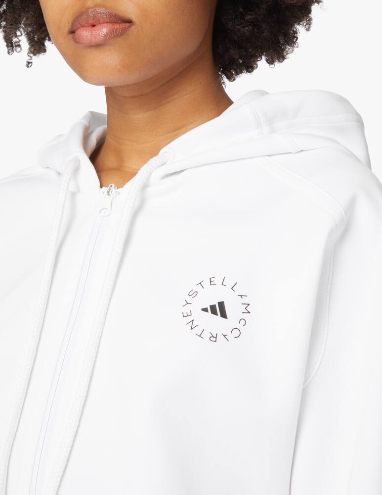 rinascente Adidas Stella McCartney Cotton blend crop hoodie - white