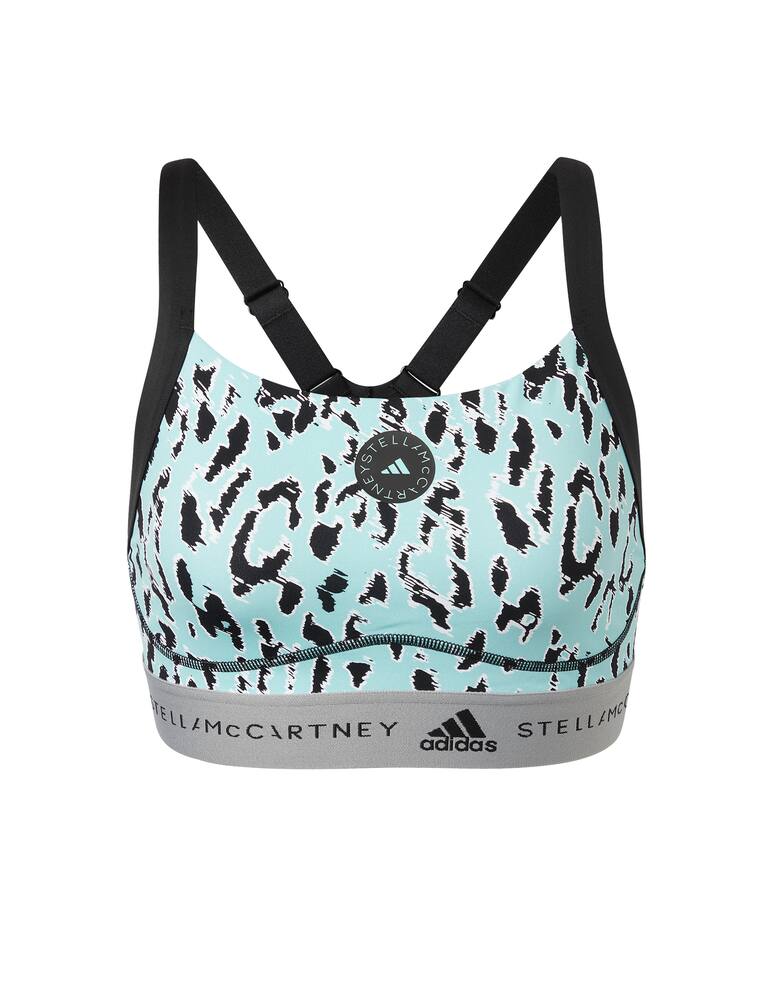 rinascente Adidas Stella McCartney Reggiseno sportivo con stampa animalier - azzurro