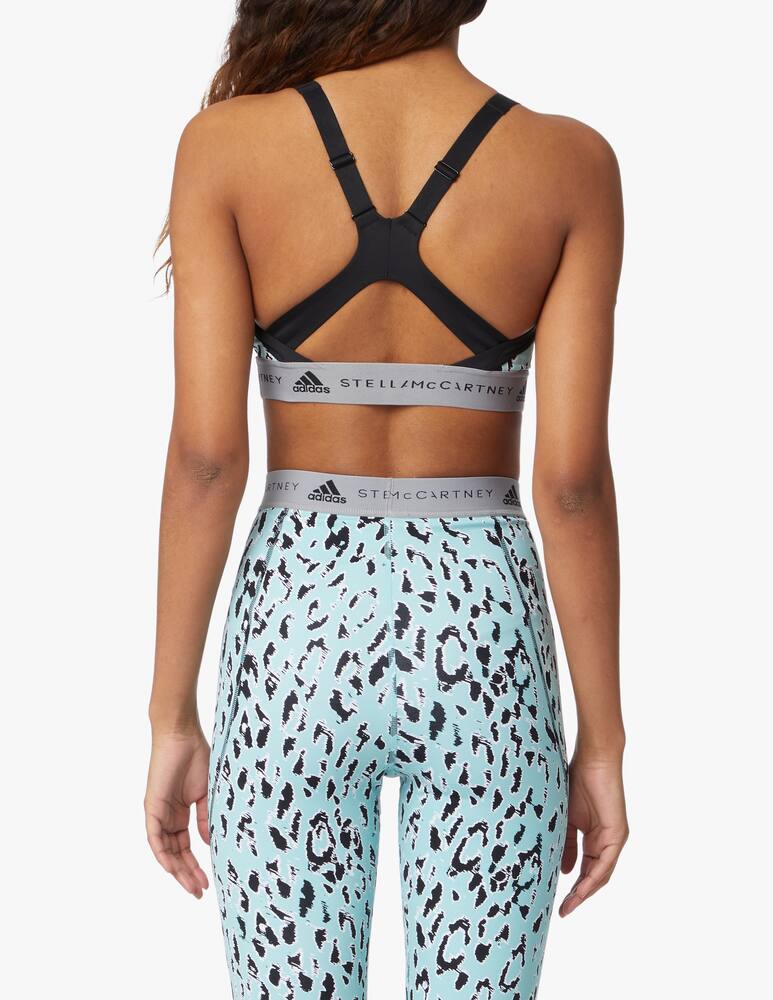 rinascente Adidas Stella McCartney Reggiseno sportivo con stampa animalier - azzurro