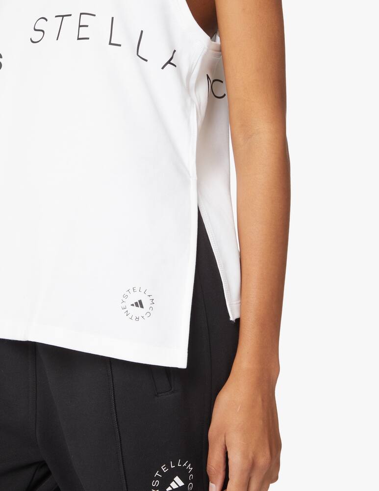 rinascente Adidas Stella McCartney Canotta con logo in misto cotone - bianco