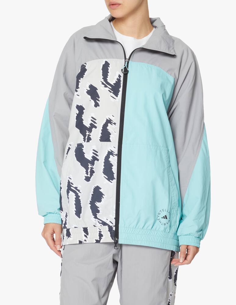 Adidas Stella McCartney Sporty nylon sweatshirt with animal print - grey - picture 1 Adidas Stella McCartney Sporty nylon sweatshirt with animal print - grey - picture 1