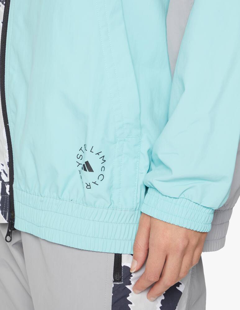 rinascente Adidas Stella McCartney Felpa sportiva in nylon con stampa animalier - grigio