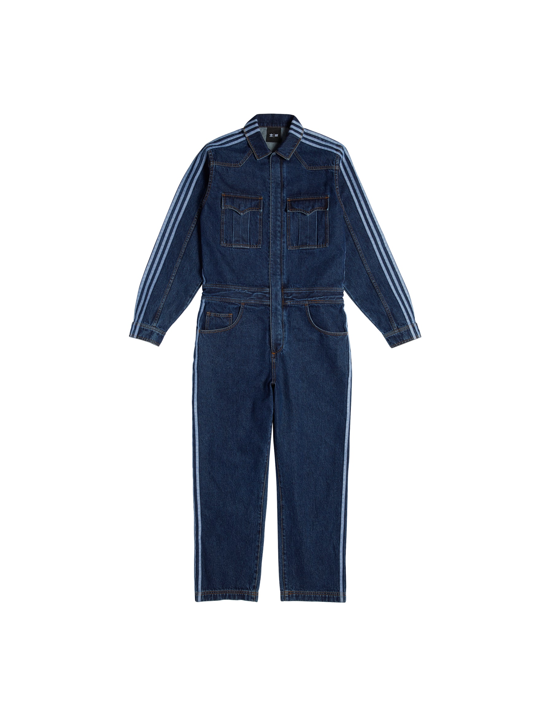 Shop Adidas Originals Ivy Park Dark Blue Denim Jumpsuit on Rinascente