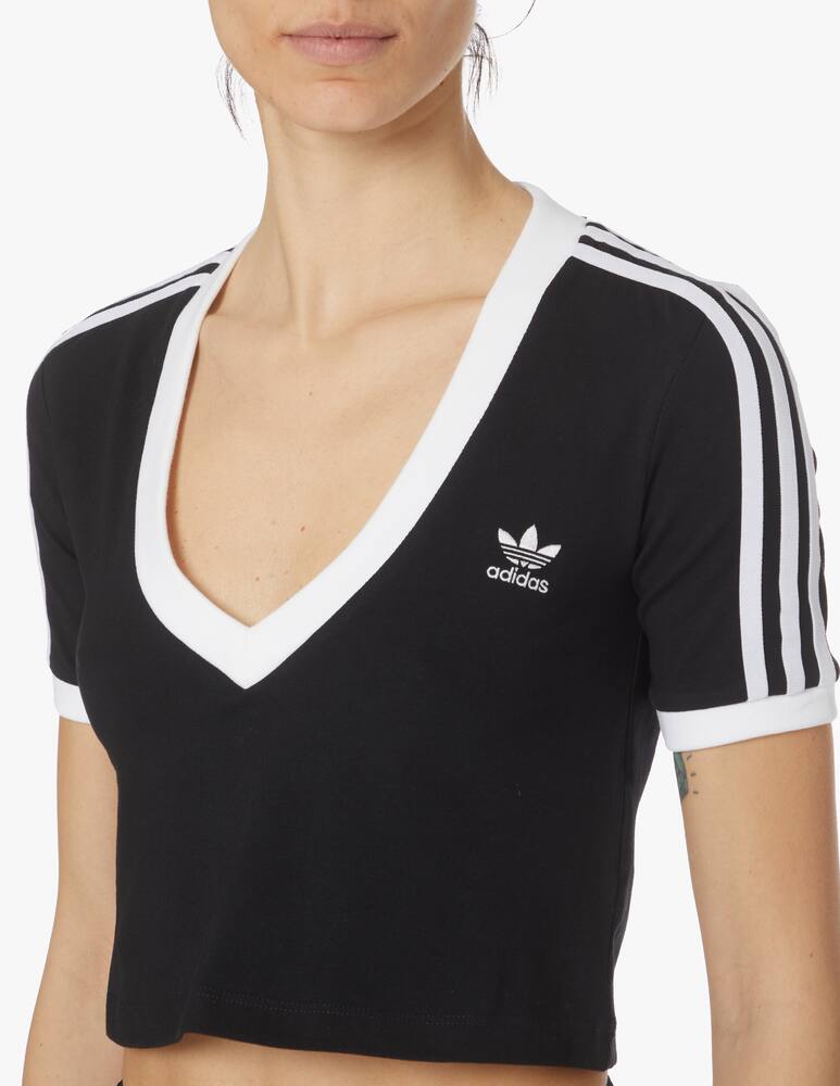 rinascente Adidas Originals Cotton blend crop t-shirt - black