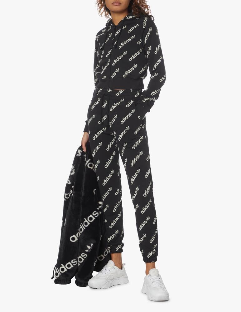 rinascente Adidas Originals Cotton blend crop hoodie - black