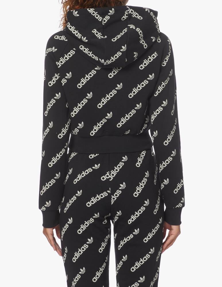 rinascente Adidas Originals Cotton blend crop hoodie - black