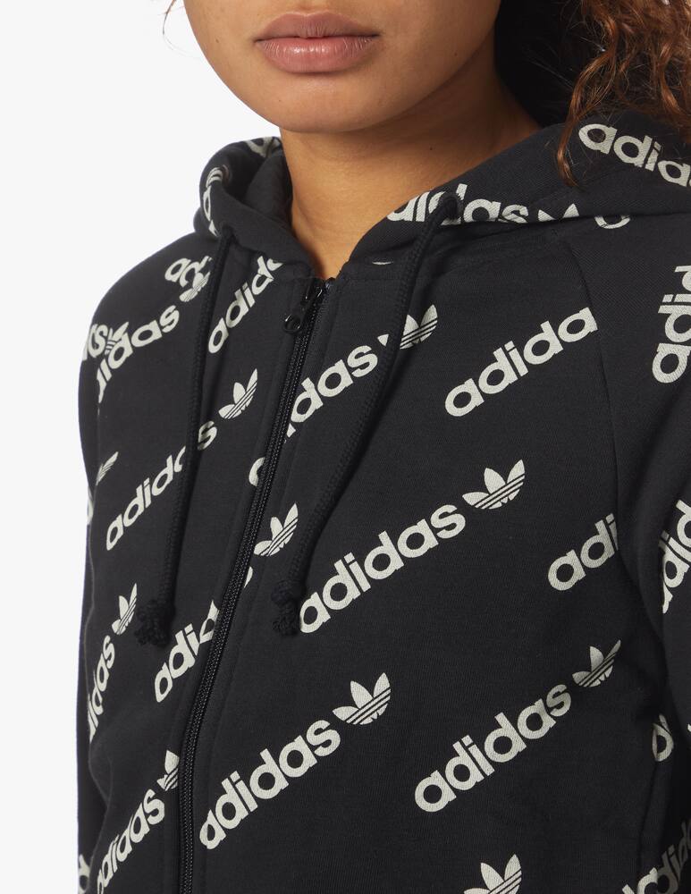 rinascente Adidas Originals Cotton blend crop hoodie - black