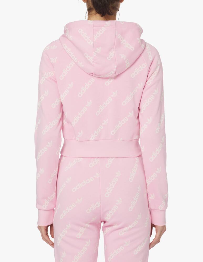 rinascente Adidas Originals Felpa sportiva cropped in misto cotone - rosa