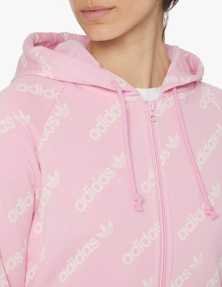 rinascente Adidas Originals Felpa sportiva cropped in misto cotone - rosa