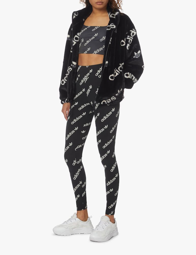 rinascente Adidas Originals Faux fur jacket - black