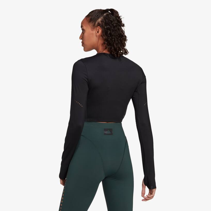 rinascente Adidas Originals Best Of Adidas long sleeved sports crop top - Black