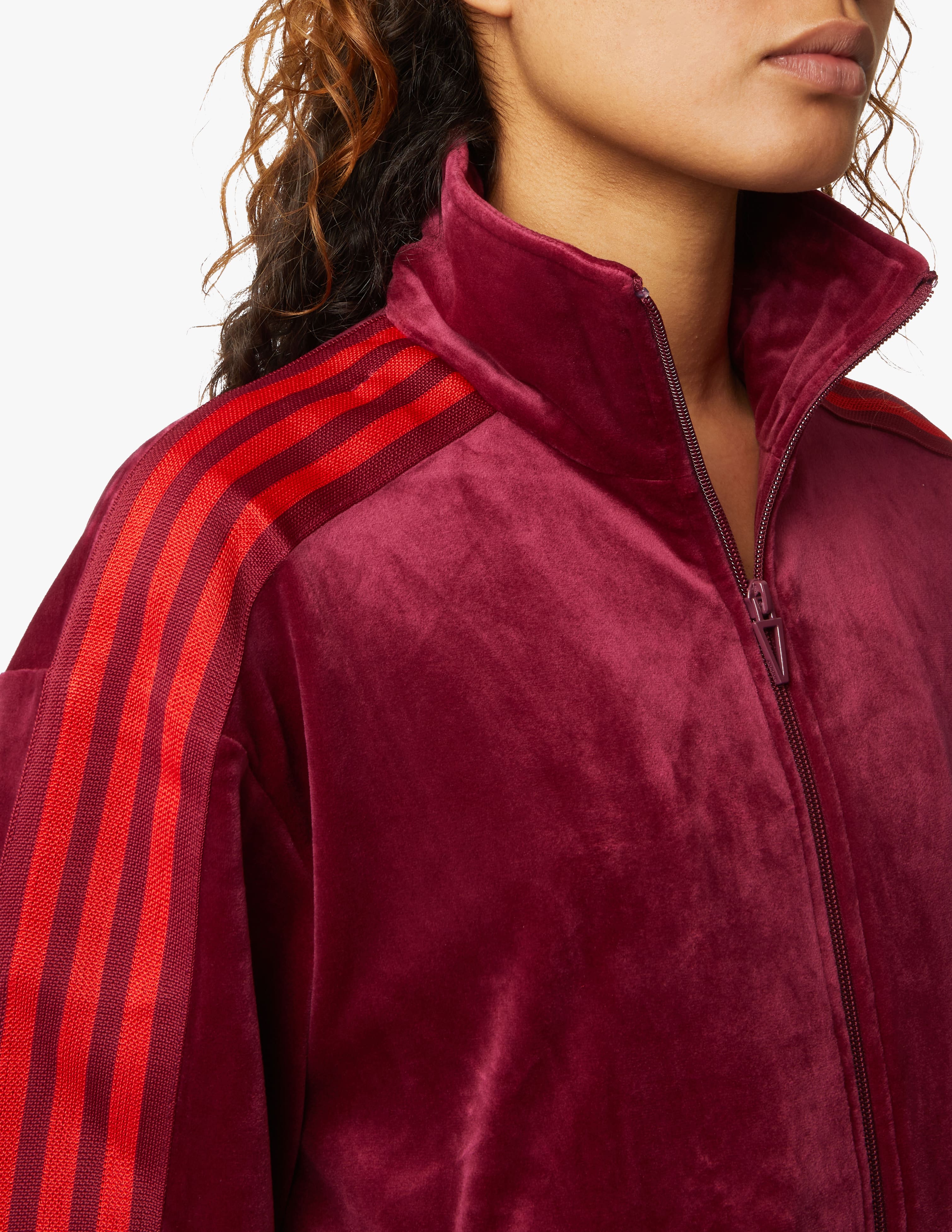 Shop Adidas Originals Ivy Park velour jacket - red on Rinascente