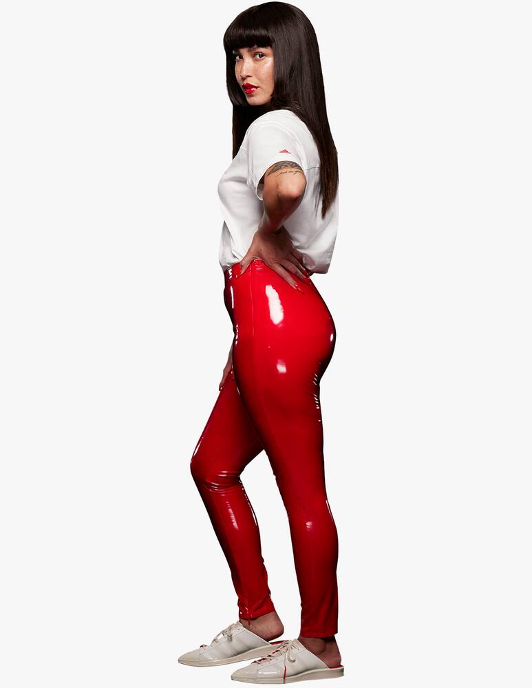 rinascente Adidas Originals Pantaloni in latex Ivy Park - rosso