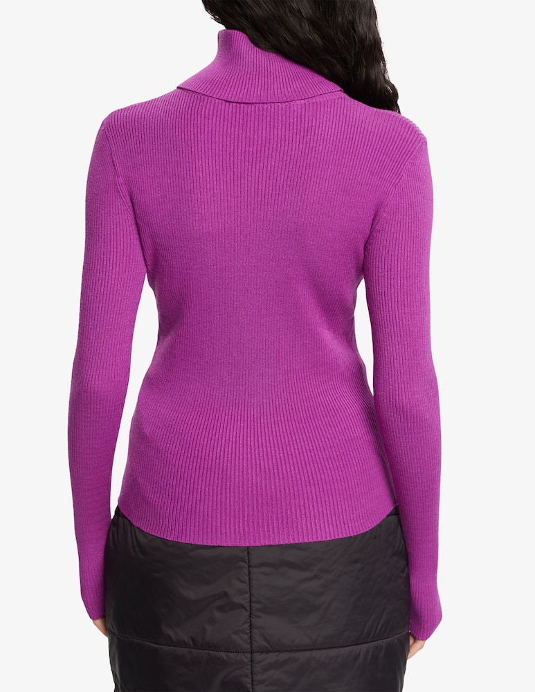 rinascente ESPRIT Maglione a dolcevita in viscosa a coste - Viola