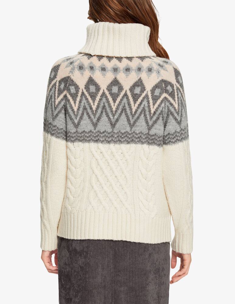 rinascente ESPRIT Maglione dolcevita jacquard in maglia con lana - Beige