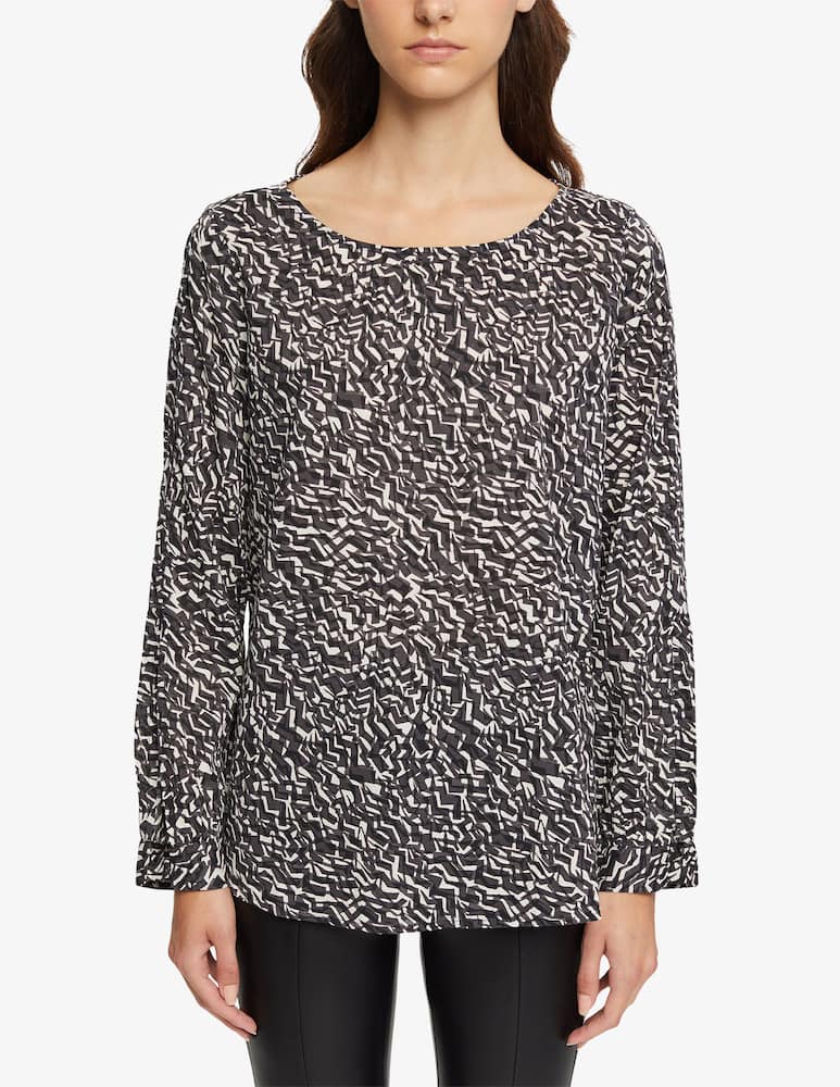 ESPRIT Patterned blouse with notched sleeves - Black - picture 1 ESPRIT Patterned blouse with notched sleeves - Black - picture 1
