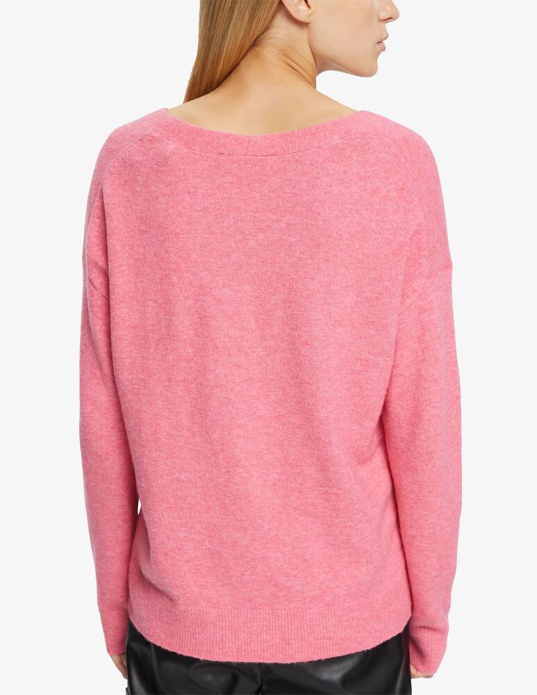 rinascente ESPRIT Maglione con scollo a V in misto lana - Rosa