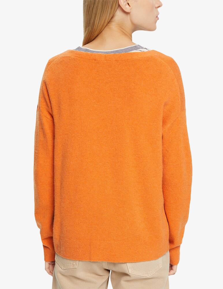rinascente ESPRIT Maglione con scollo a V in misto lana - Arancione