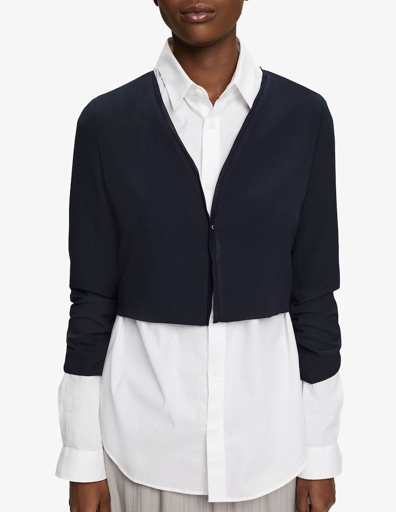 ESPRIT Cropped blazer with ruffled sleeves - picture 1 ESPRIT Cropped blazer with ruffled sleeves - picture 1