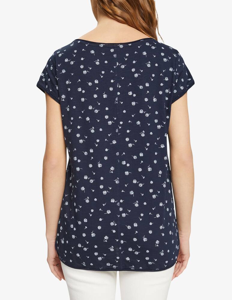 rinascente ESPRIT Floral T-shirt with rolled hems - Blue