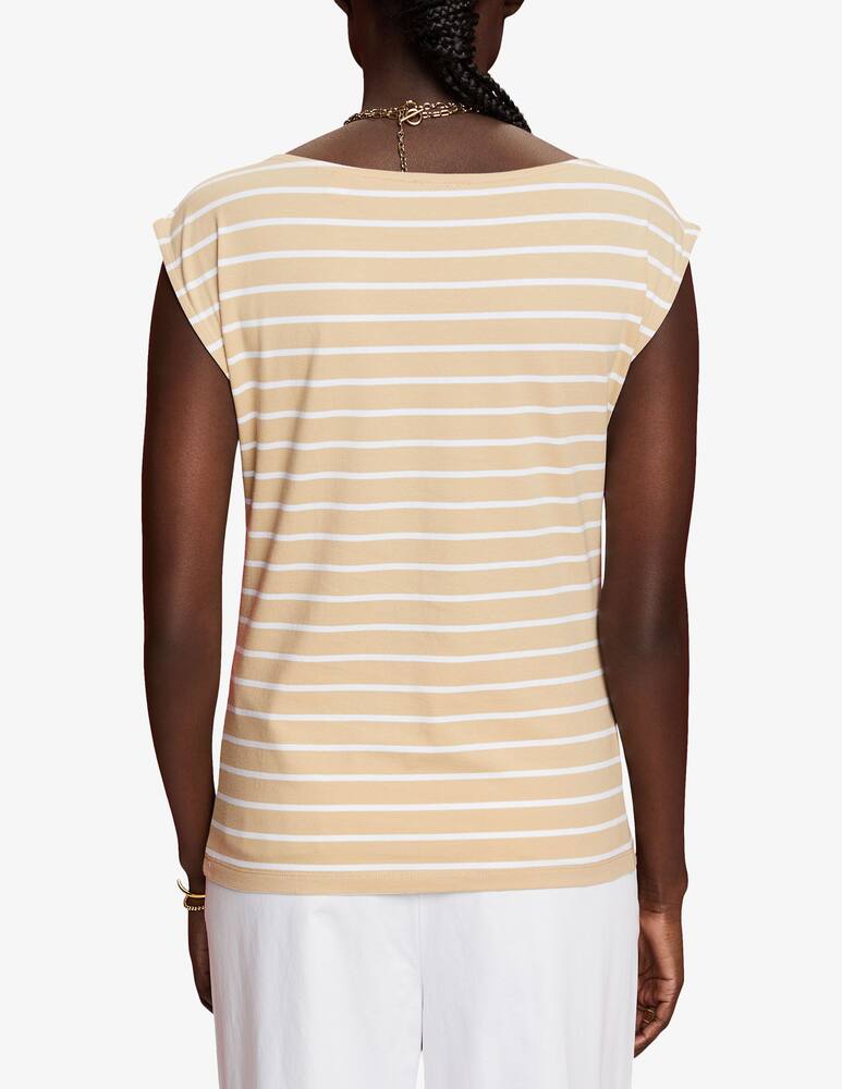 rinascente ESPRIT Striped cotton T-shirt - Beige