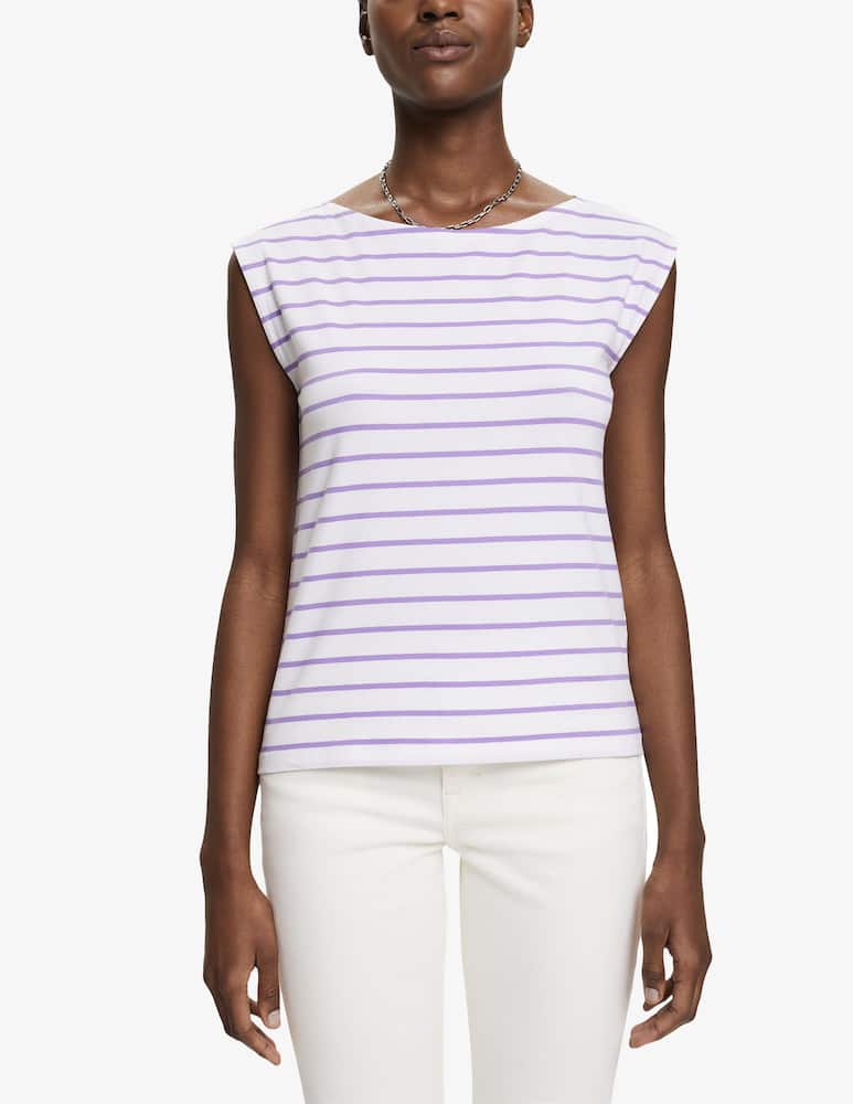 rinascente ESPRIT Stripes cotton t-shirt - Lilac