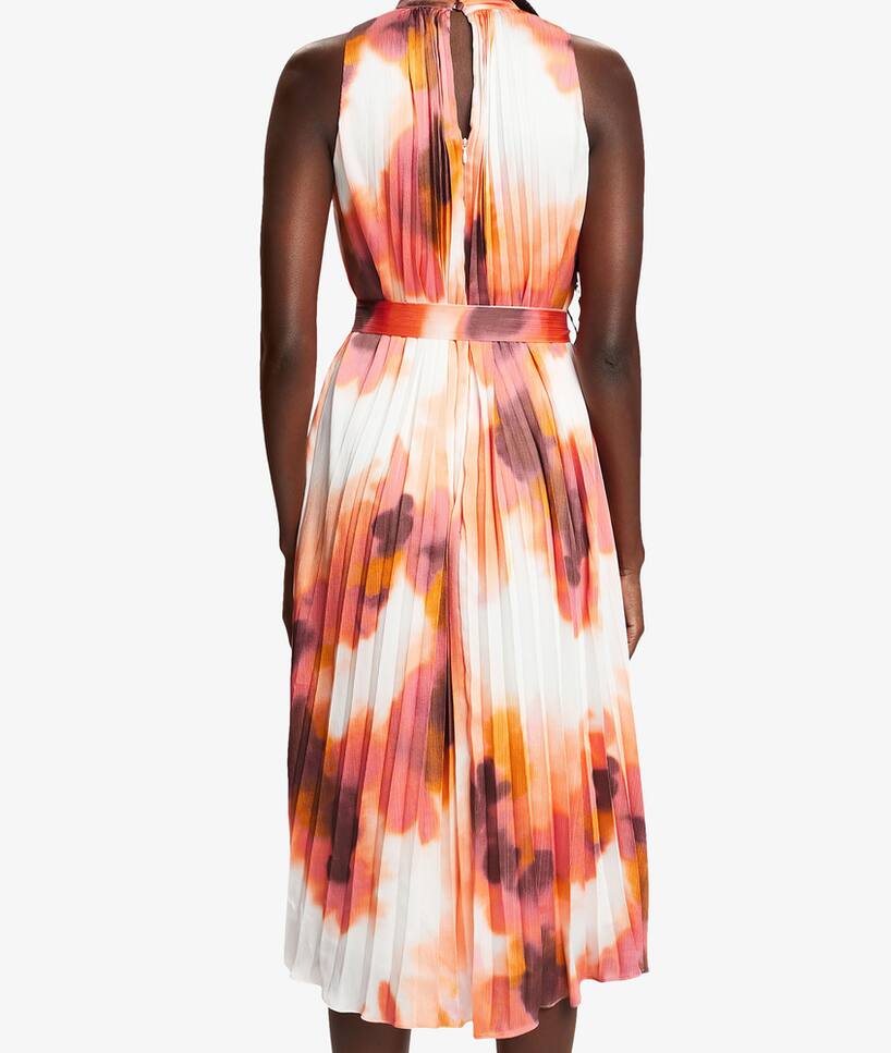 rinascente ESPRIT Wrinkled effect midi dress with all over print