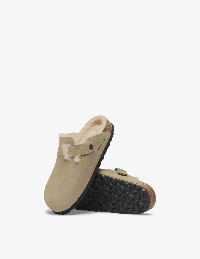 rinascente Birkenstock Boston suede shearling clogs