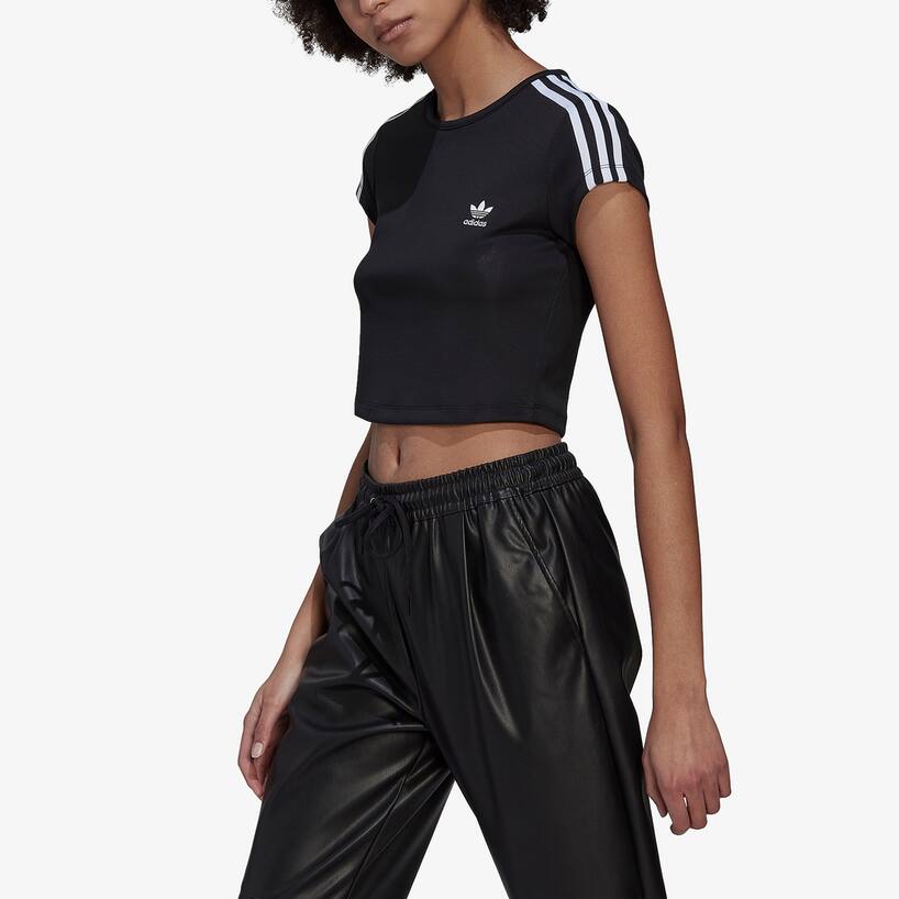rinascente Adidas Originals T-shirt sportiva cropped - Nero