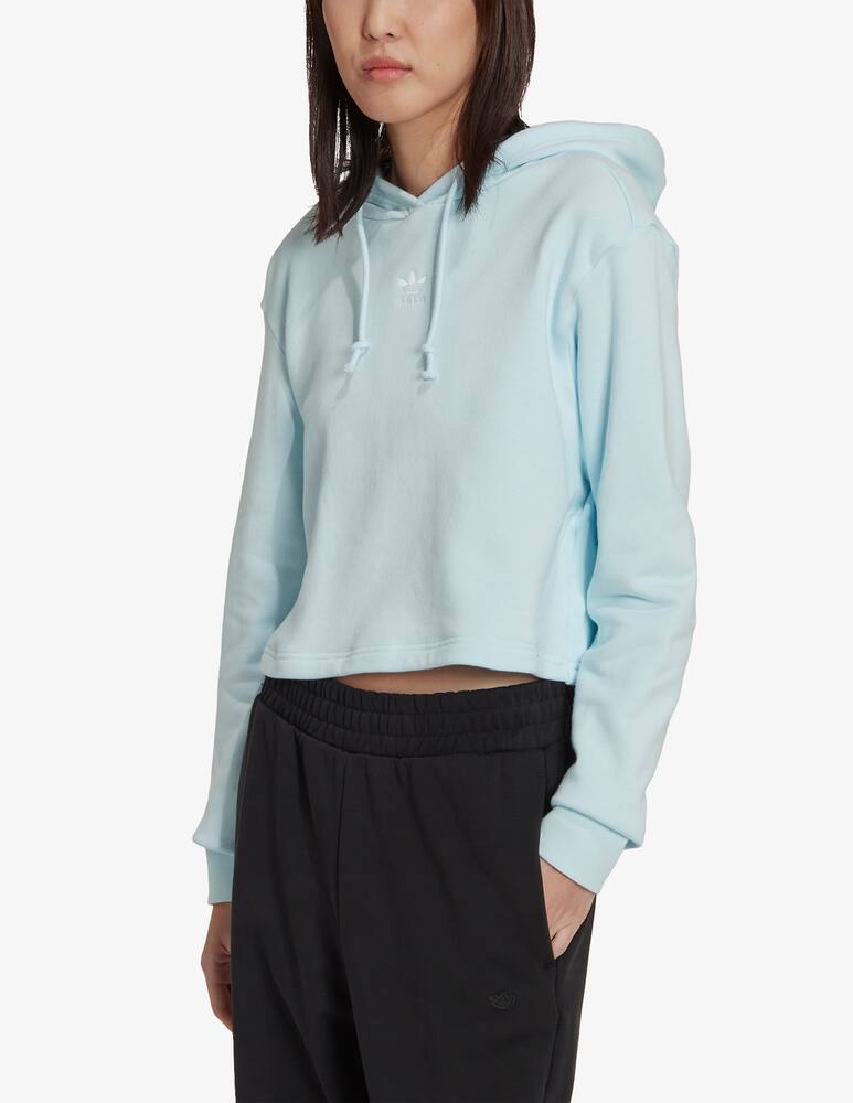 Adidas Originals Felpa sportiva con cappuccio in cotone - Azzurro - immagine 1