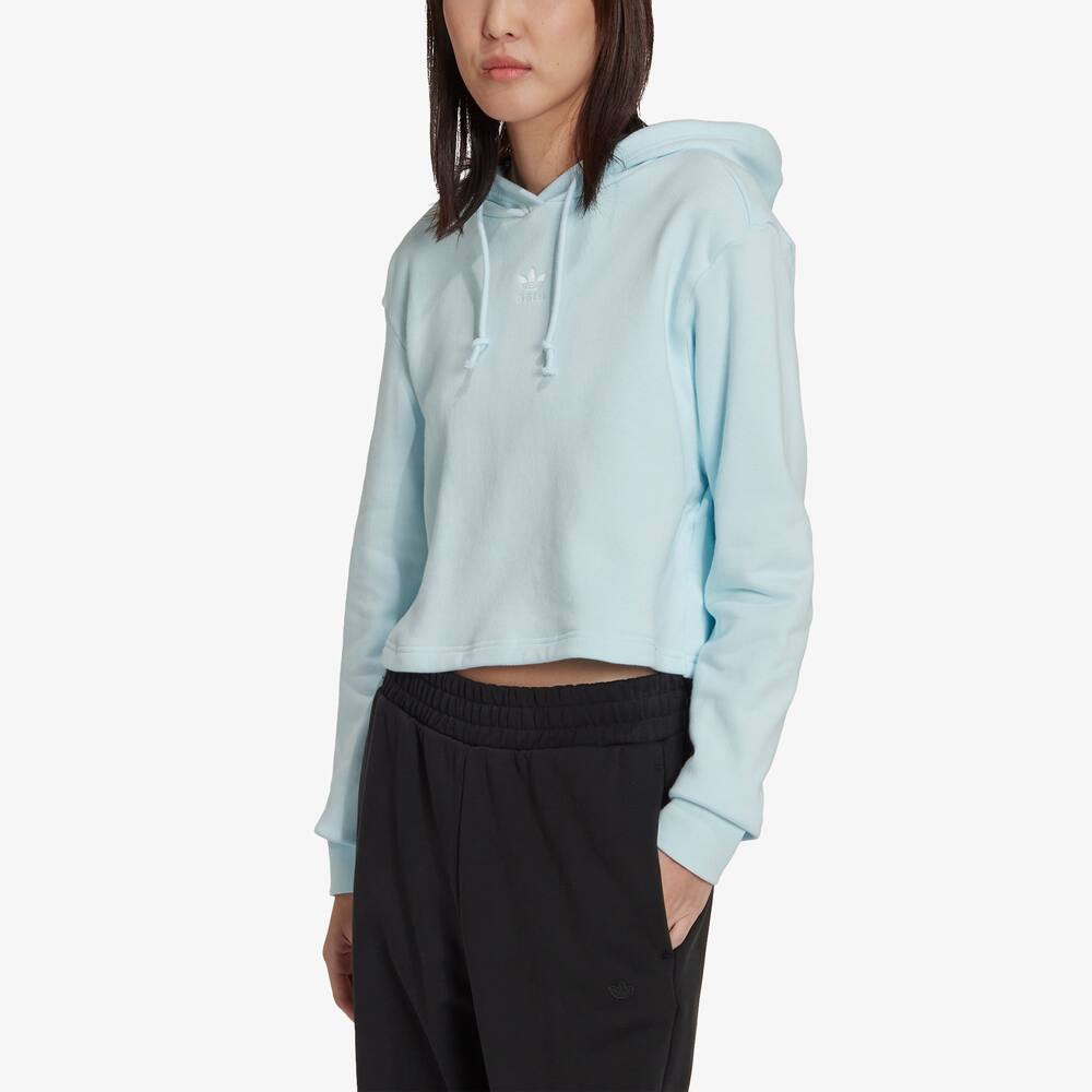 Adidas Originals Felpa sportiva con cappuccio in cotone - Azzurro - immagine 3