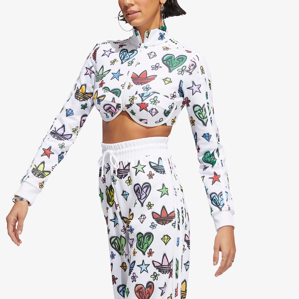 Adidas Originals Track jacket monogram crop Jeremy Scott - Bianco - immagine 1 Adidas Originals Track jacket monogram crop Jeremy Scott - Bianco - immagine 1