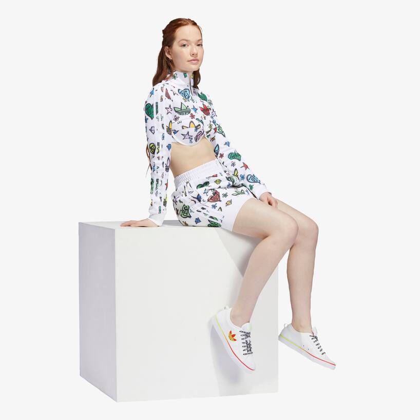 rinascente Adidas Originals Jeremy Scott Monogram skirt - White