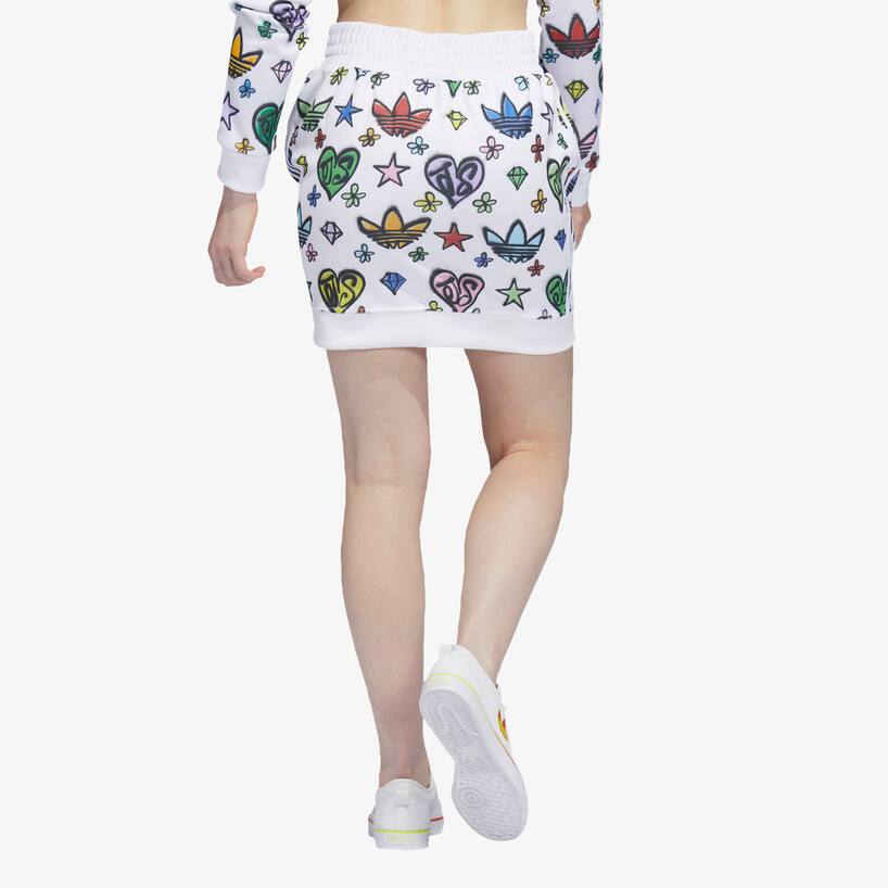 rinascente Adidas Originals Jeremy Scott Monogram skirt - White