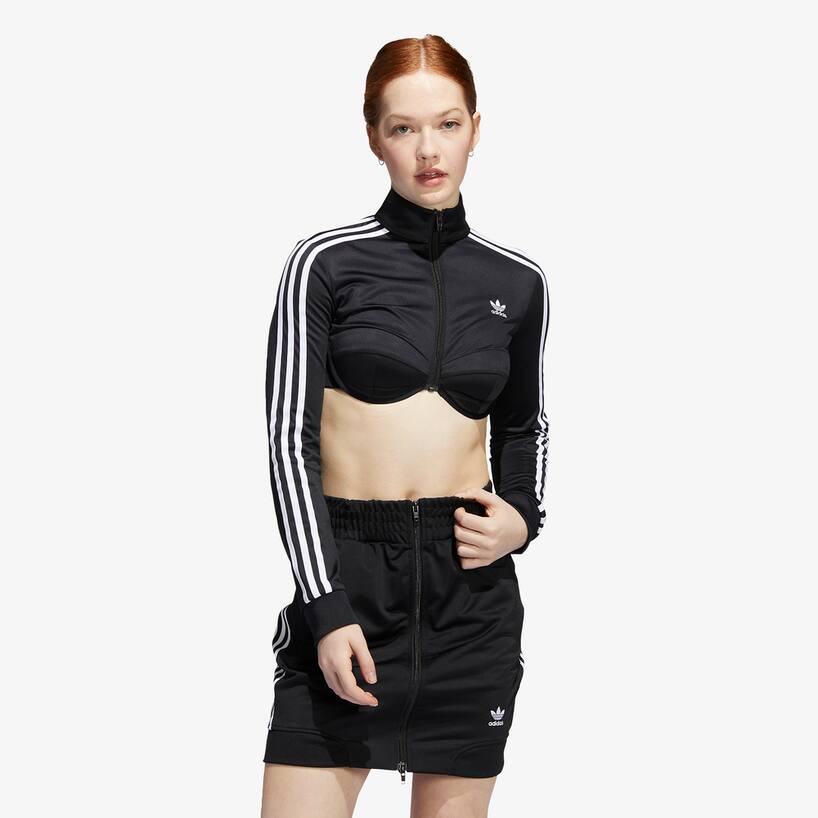 rinascente Adidas Originals Track jacket  monogram crop Jeremy Scott - Nero