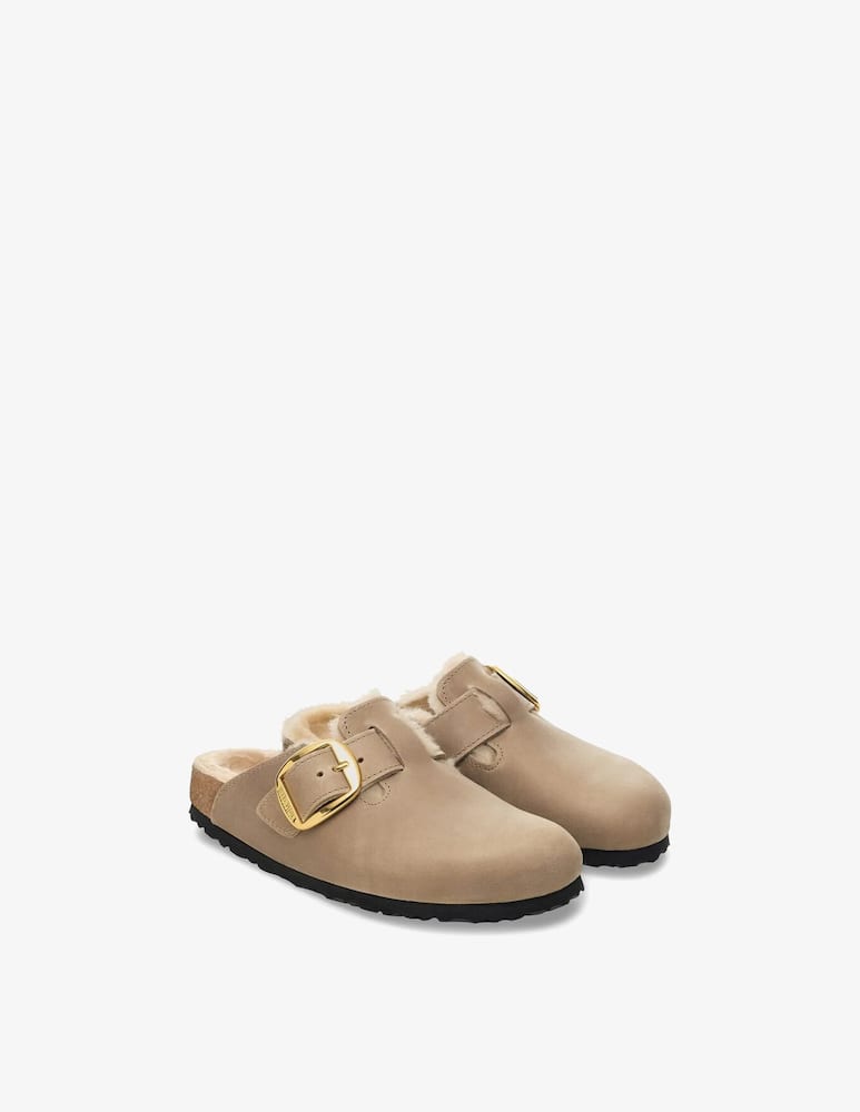 rinascente Birkenstock Boston shearling clogs