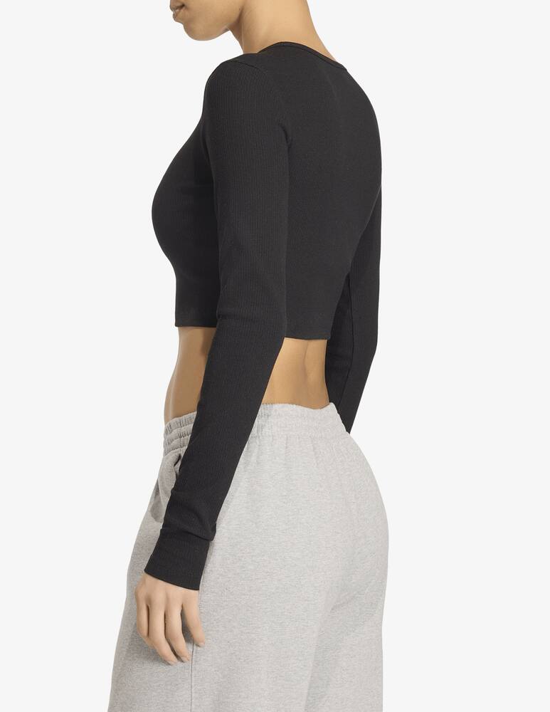 rinascente Adidas Originals Ribbed cropped long-sleeve top