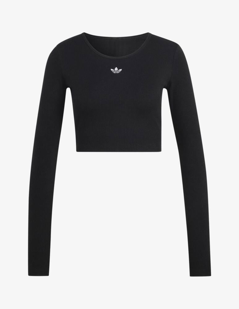 rinascente Adidas Originals Ribbed cropped long-sleeve top