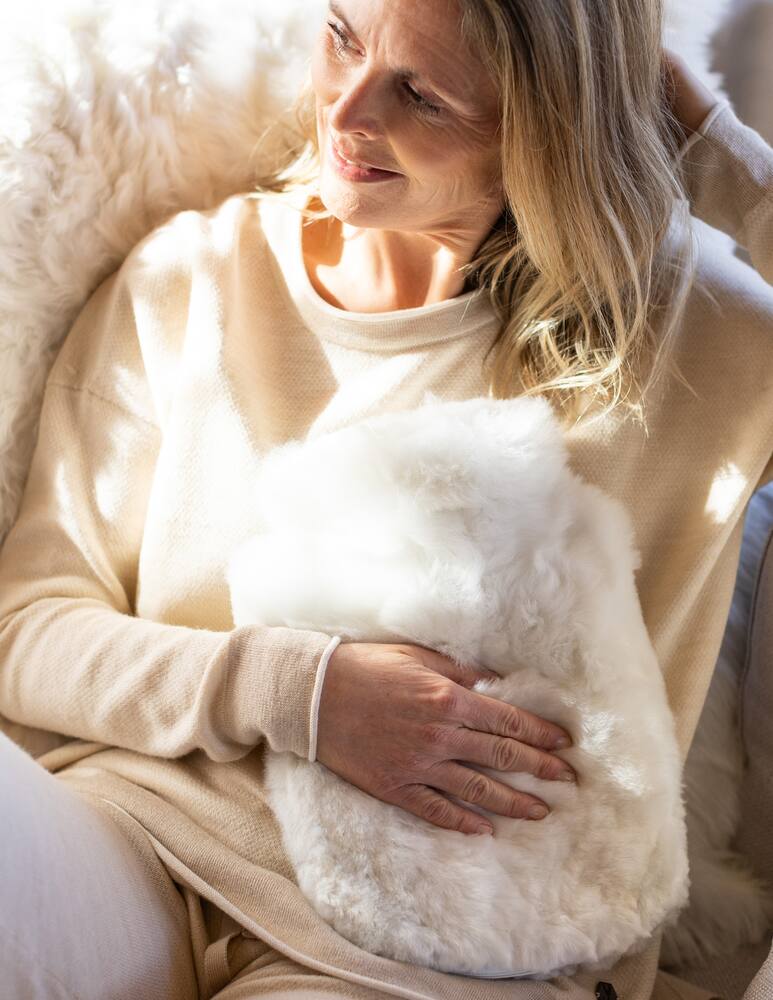 rinascente Weich Borsa Dell'Acqua Calda In Alpaca Calmo Bianco Regular