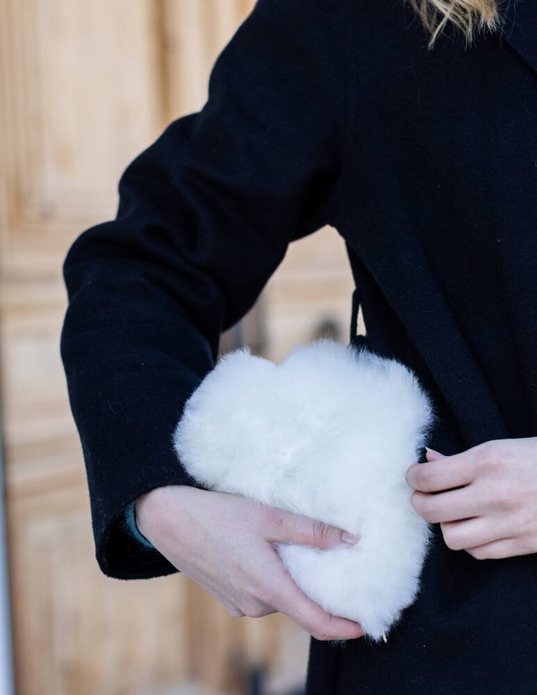 rinascente Weich Borsa Dell'Acqua Calda In Alpaca Calmo Bianco Mini