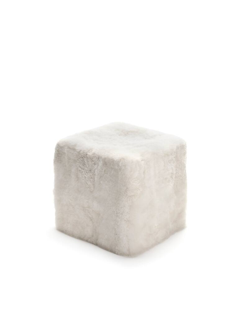 rinascente Weich Pouf In Alpaca Lio Bianco