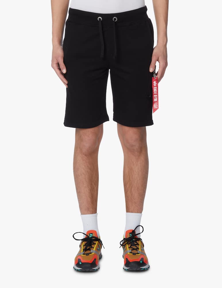 rinascente Alpha Industries Bermuda in felpa cargo tirante - nero