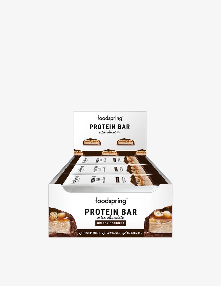 rinascente Foodspring Protein Bar Extra Cioccolato 12x65g - Cocco Croccante